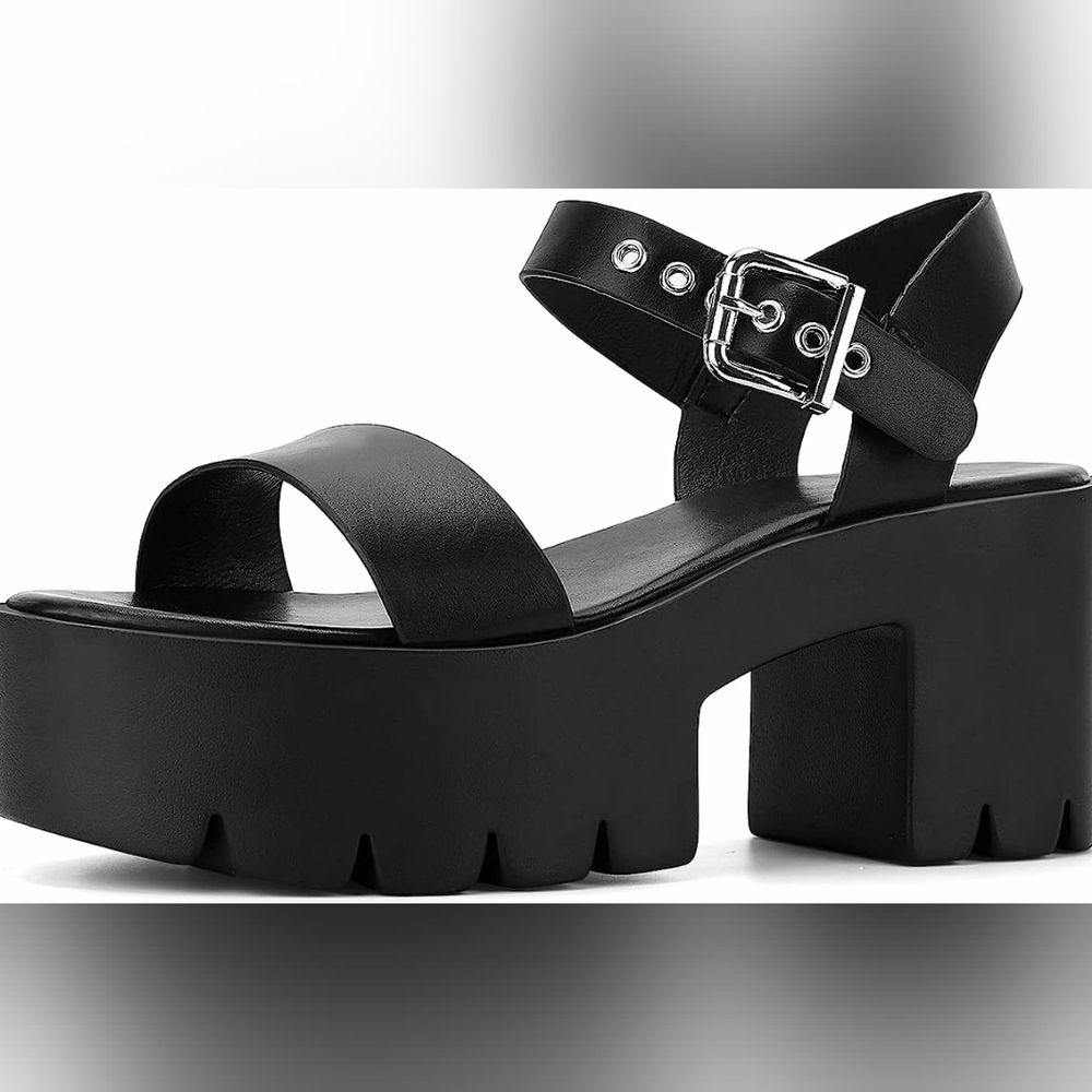 READYSALTED Womens US 9 Chunky Platform Sandals Open Toe Block Heeled